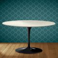 Eero Saarinen Tulip soffbord H 41 ovalt i Marmorio keramik Tillverkat i Italien - Scharlakansröd