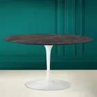 Tulpan Soffbord Eero Saarinen H 41 Oval i Noir Desire Keramik Made in Italy - Scarlet Viadurini