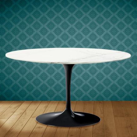 Tulpan Soffbord Eero Saarinen H 41 Oval i Rem Keramik Made in Italy - Scarlet Viadurini