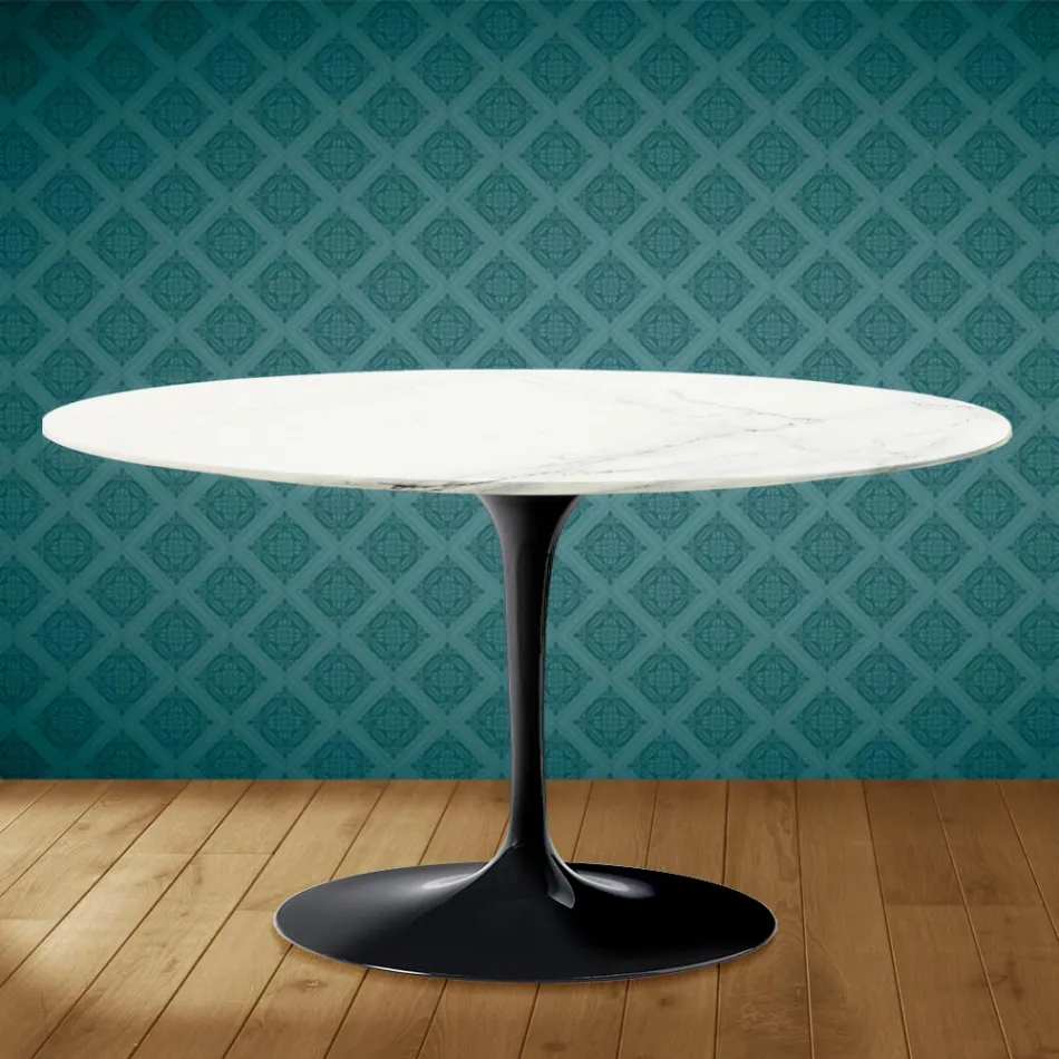 Tulpan Soffbord Eero Saarinen H 41 Oval i Rem Keramik Made in Italy - Scarlet Viadurini
