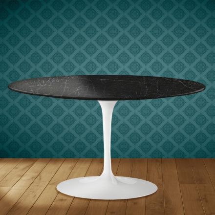 Eero Saarinen H 41 ovalt tulpan soffbord i Somnia keramik tillverkat i Italien - scharlakansröd Viadurini
