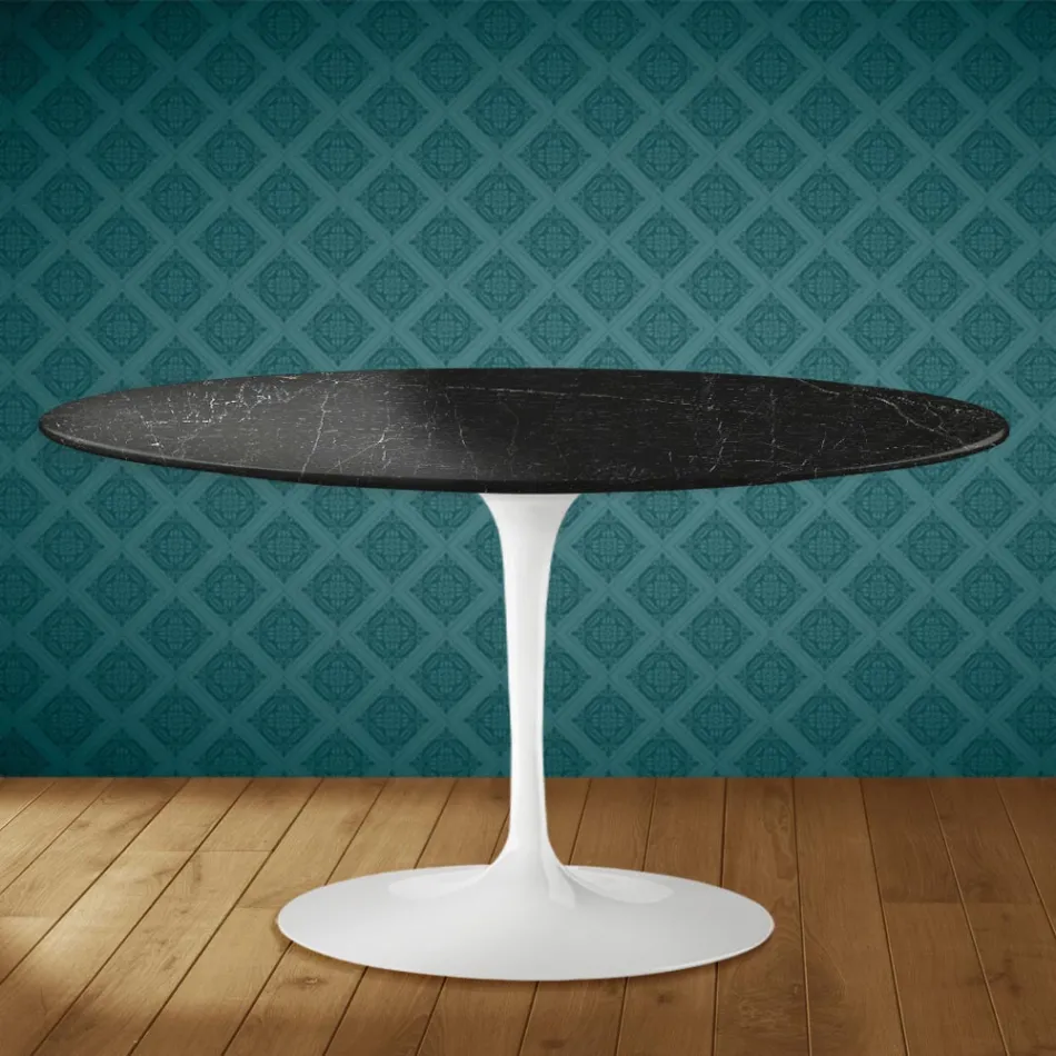 Eero Saarinen H 41 ovalt tulpan soffbord i Somnia keramik tillverkat i Italien - scharlakansröd Viadurini