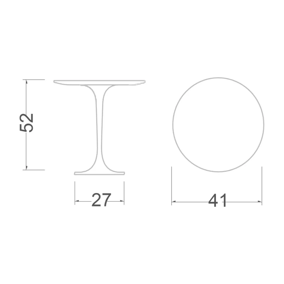 Tulpan soffbord Eero Saarinen H 52 med Black Liquid Laminate Top Made in Italy - Scarlet Viadurini