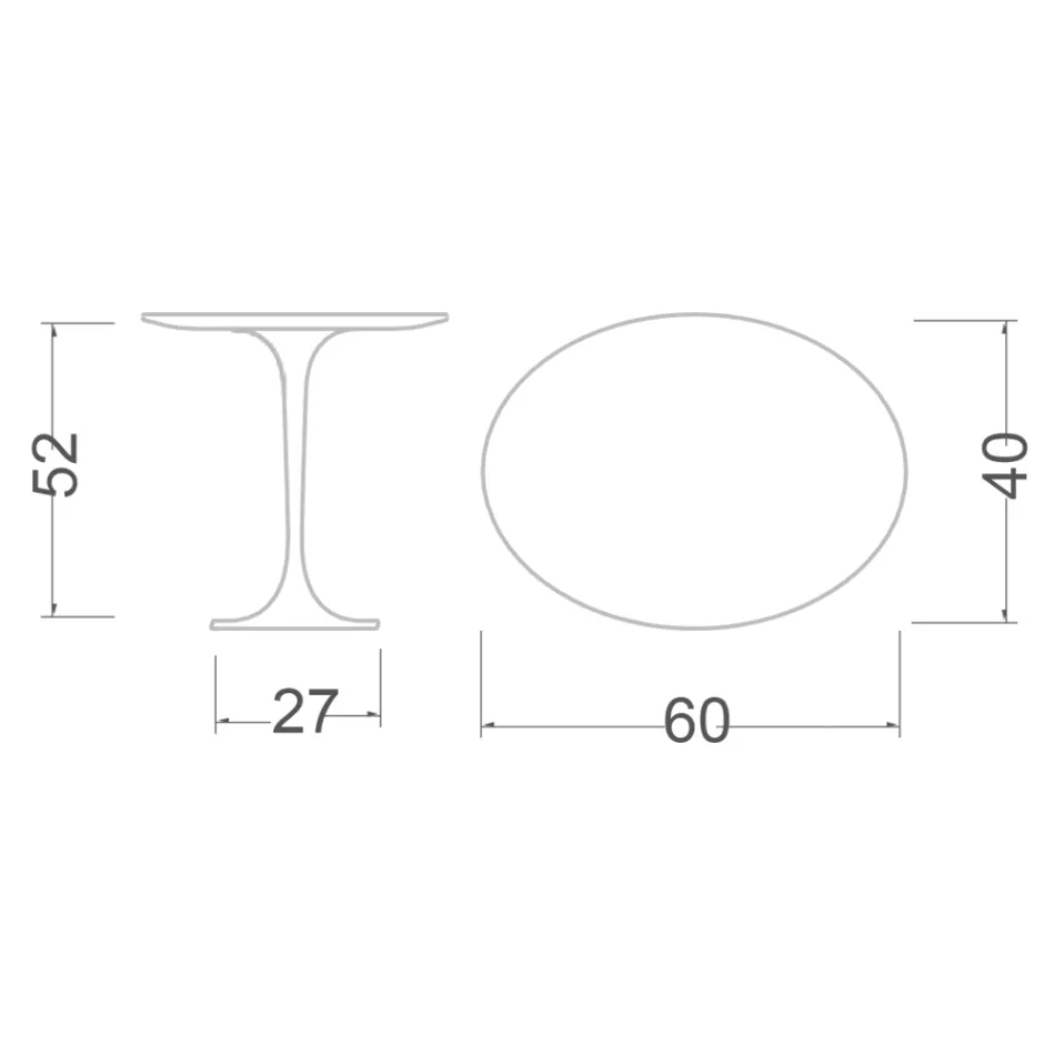 Tulpan Soffbord Eero Saarinen H 52 Oval i Grön Alpi Marble Tillverkad i Italien Viadurini