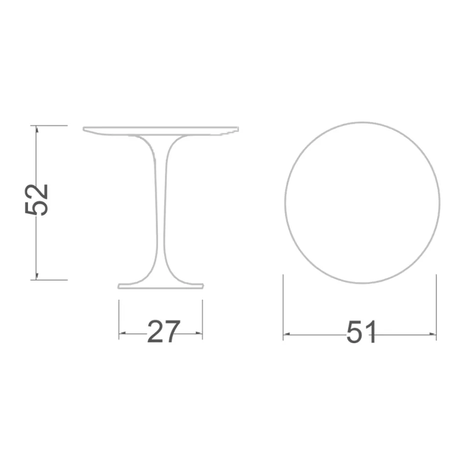 Tulpan Soffbord Eero Saarinen H 52 Runt i Arabescato Marble Made in Italy - Scarlet Viadurini