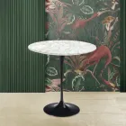 Tulpan Soffbord Eero Saarinen H 52 Runt i Carrara Marble Tillverkat i Italien - Scarlet Viadurini