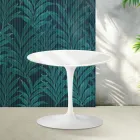 Saarinen Tulip soffbord H 39 cm i blank vit Florim keramik - Scharlakansröd Viadurini
