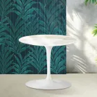 Saarinen Tulip soffbord H 39 cm i glansigt Calacatta guld Florim keramik - Scharlakansröd Viadurini