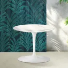 Saarinen Tulip soffbord H 39 cm i glansig Statuario Florim keramik - Scharlakansröd Viadurini