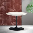 Saarinen Tulip soffbord H 39 cm i Florim Statuario matt keramik - Scharlakansröd Viadurini