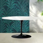 Saarinen Tulip soffbord H 41 cm i blank vit Florim keramik - Scharlakansröd Viadurini