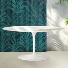 Saarinen Tulip soffbord H 41 cm i glansig Florim Calacatta guldkeramik - Scharlakansröd Viadurini