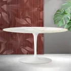 Saarinen Tulip soffbord H 41 cm i Florim Calacatta guld matt keramik - Scharlakansröd Viadurini