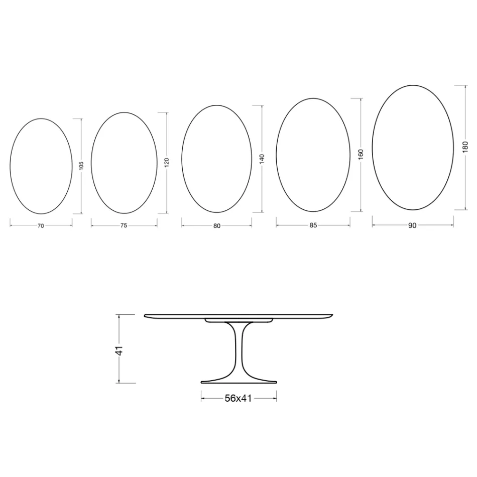 Saarinen Tulip soffbord H 41 cm i glansig Statuario Florim keramik - Scharlakansröd Viadurini