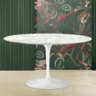 Tulip Saarinen Soffbord H 41 med Carrara marmorskiva Tillverkat i Italien Viadurini