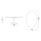Tulip Saarinen soffbord H 41 med oval skiva i vit flytande laminat Made in Italy - Scarlet Viadurini
