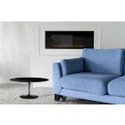 Tulip Saarinen soffbord H 41 med oval skiva i svart flytande laminat Made in Italy - Scarlet Viadurini