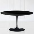 Tulip Saarinen soffbord H 41 med oval skiva i svart flytande laminat Made in Italy - Scarlet