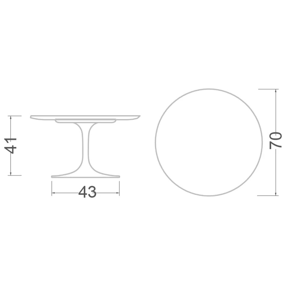Tulip Saarinen Soffbord H 41 i Carrara-marmor Tillverkat i Italien Viadurini