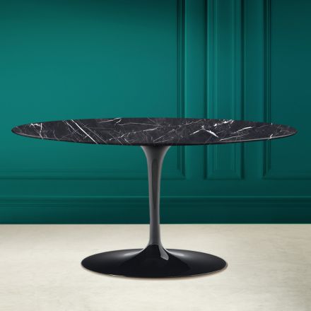 Tulip Saarinen H 41 Ovalt soffbord i Marquinia Keramik Tillverkat i Italien - Scarlet Viadurini