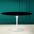 Tulip Saarinen H 41 Ovalt soffbord i Absolute Black Ceramic Made in Italy - Scarlet Viadurini