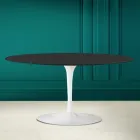Tulip Saarinen H 41 Ovalt soffbord i Noir Soft Ceramic Made in Italy - Scarlet Viadurini