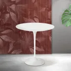 Saarinen Tulip soffbord H 52 cm i mattvit Florim keramik - Scharlakansröd Viadurini
