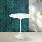 Saarinen Tulip soffbord H 52 cm i blank vit Florim keramik - Scharlakansröd Viadurini