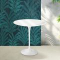 Saarinen Tulip soffbord H 52 cm i blank vit Florim keramik - Scharlakansröd
