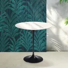 Saarinen Tulip soffbord H 52 cm i glansig Statuario Florim keramik - Scharlakansröd Viadurini