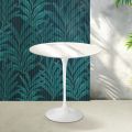 Saarinen Tulip soffbord H 52 cm i glansig Statuario Florim keramik - Scharlakansröd