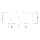 Tulip Saarinen soffbord H 52 med oval skiva i svart flytande laminat Made in Italy - Scarlet Viadurini