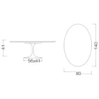 Saarinen Tulip soffbord, ovalt, höjd 41 cm, Domoos keramik, tillverkat i Italien - scharlakansröd Viadurini