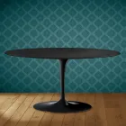Saarinen Tulip soffbord, ovalt, höjd 41 cm, Domoos keramik, tillverkat i Italien - scharlakansröd Viadurini