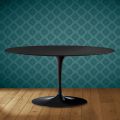 Saarinen Tulip soffbord, ovalt, höjd 41 cm, Domoos keramik, tillverkat i Italien - scharlakansröd
