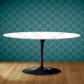 Tulip Saarinen Oval Soffbord H 41 i Entzo Keramik Made in Italy - Scarlet