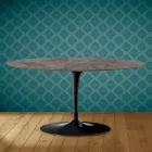 Tulip Saarinen Oval Soffbord H 41 i Kira Keramik Tillverkad i Italien - Scarlet Viadurini