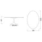 Saarinen Tulip soffbord, ovalt, höjd 41 cm, Moonè keramik, tillverkat i Italien - scharlakansröd Viadurini