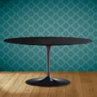 Tulip Saarinen Oval Soffbord H 41 i Sirius Keramik Made in Italy - Scarlet Viadurini