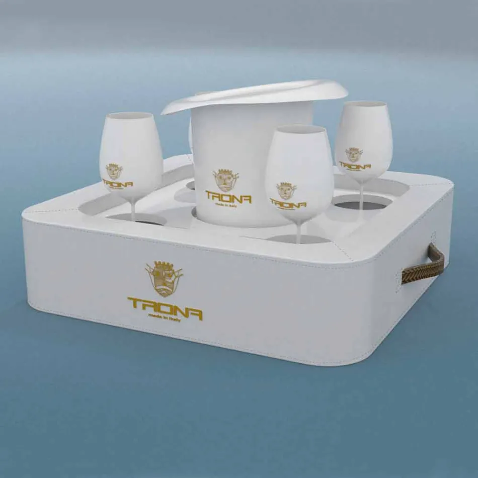 Soffbord - Flytande bricka designen konstläder nautiska Trona Viadurini