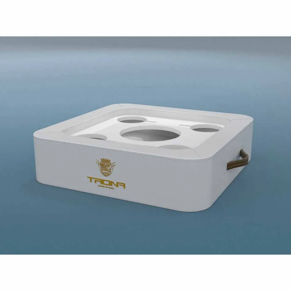 Soffbord - Flytande bricka designen konstläder nautiska Trona Viadurini