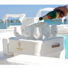 Soffbord - flytande bricka med konstläder och plexiglas nautiska Trona Viadurini