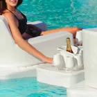 Soffbord - flytande bricka med konstläder och plexiglas nautiska Trona Viadurini