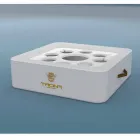 Soffbord - flytande bricka med konstläder och plexiglas nautiska Trona Viadurini