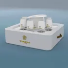 Soffbord - flytande bricka med konstläder och plexiglas nautiska Trona Viadurini