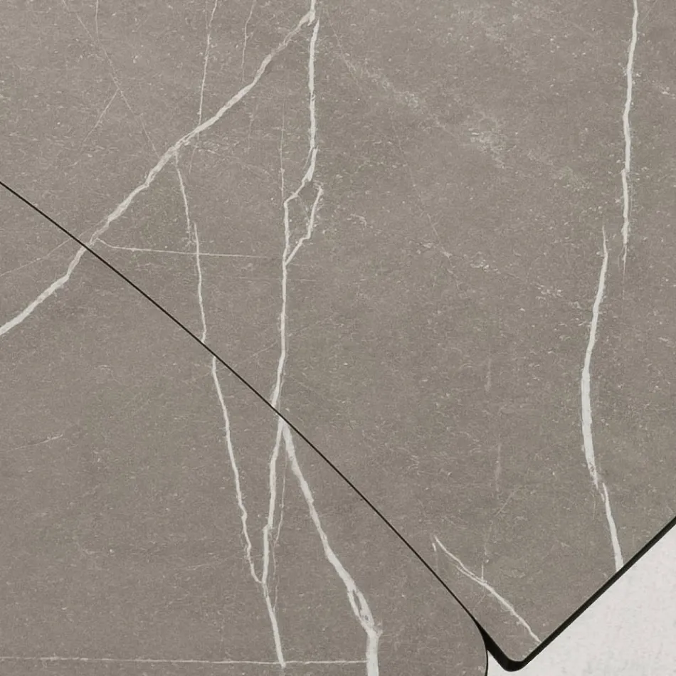 Utdragbart fatbord till 240 eller 280 cm i HPL och metall - Present Viadurini