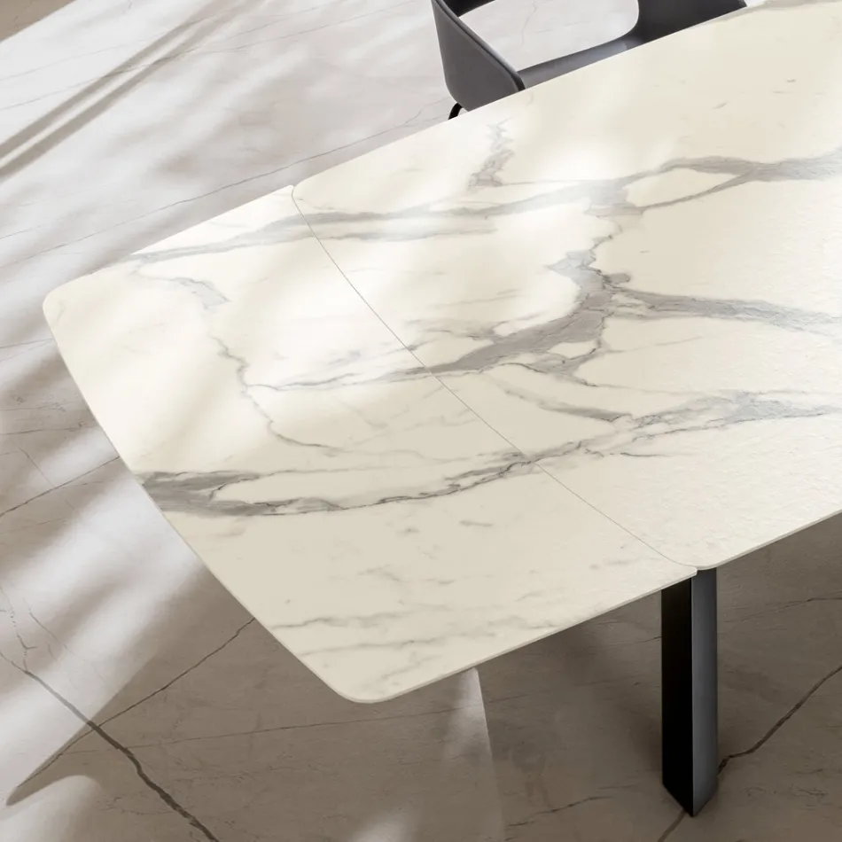 Utdragbart fatbord till 240 eller 280 cm i stratifierad HPL - Dialogo Viadurini