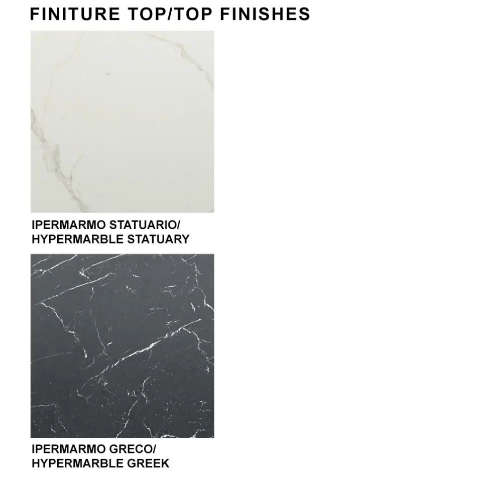 Modernt fatbord i keramik och roséguldstål Tillverkat i Italien – Settimmio Viadurini