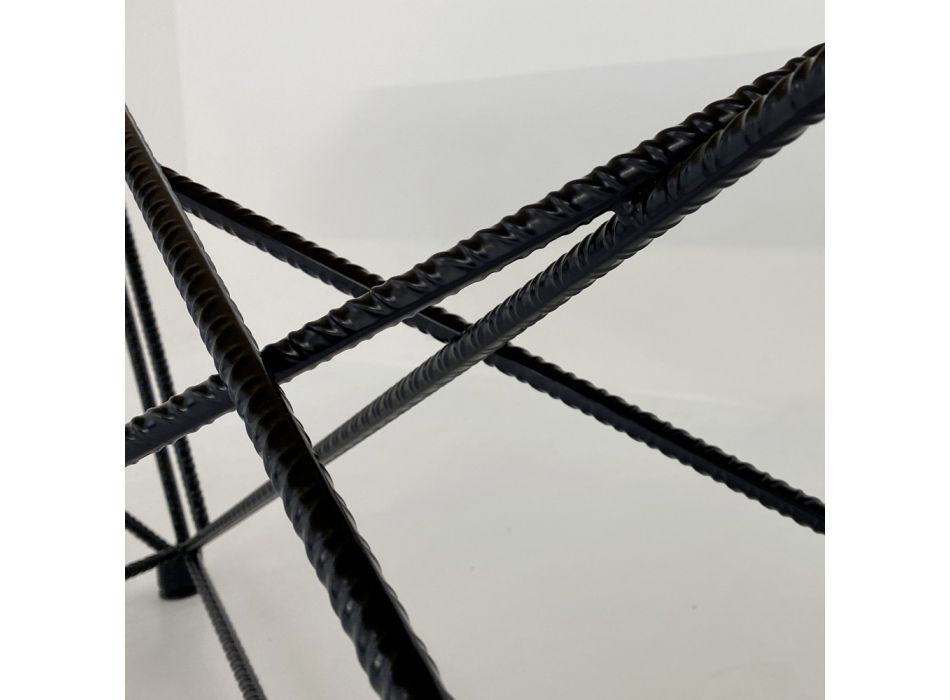 Modernt fatformat bord i hypermarmor och stål tillverkat i Italien – Ezzellino Viadurini