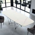 Modernt fatformat bord i stål och marmor tillverkat i Italien - Ezzellino